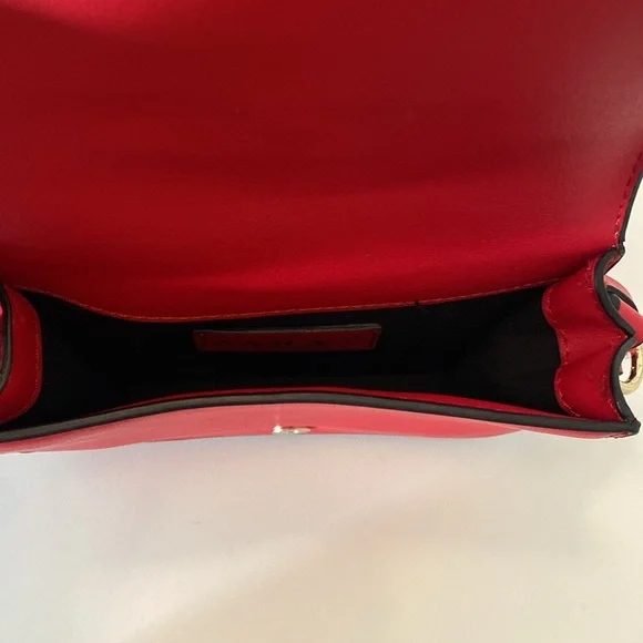 Chic crossbody red Zara bag with gold chain + gold bug detail. - Picture 3 of 7